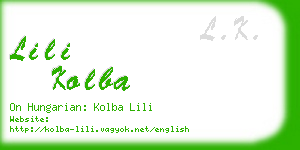 lili kolba business card